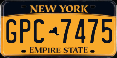 NY license plate GPC7475