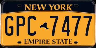NY license plate GPC7477