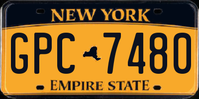 NY license plate GPC7480