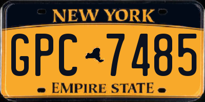 NY license plate GPC7485