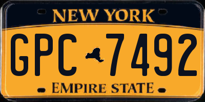 NY license plate GPC7492