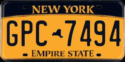 NY license plate GPC7494