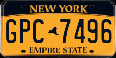 NY license plate GPC7496