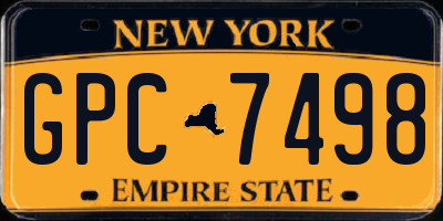 NY license plate GPC7498