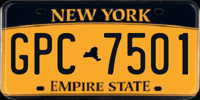 NY license plate GPC7501