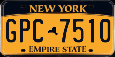 NY license plate GPC7510