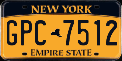 NY license plate GPC7512