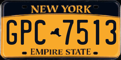 NY license plate GPC7513