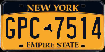 NY license plate GPC7514