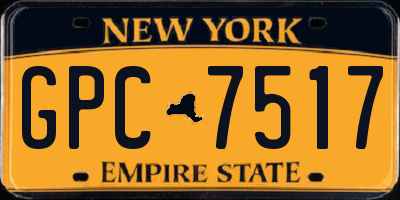 NY license plate GPC7517