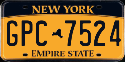 NY license plate GPC7524