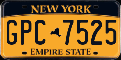 NY license plate GPC7525
