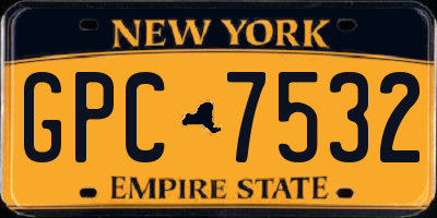 NY license plate GPC7532