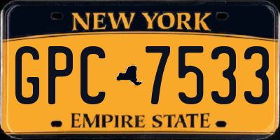NY license plate GPC7533