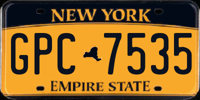NY license plate GPC7535