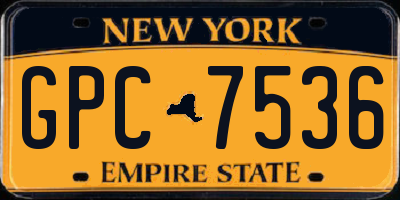 NY license plate GPC7536