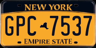 NY license plate GPC7537