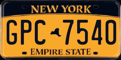NY license plate GPC7540