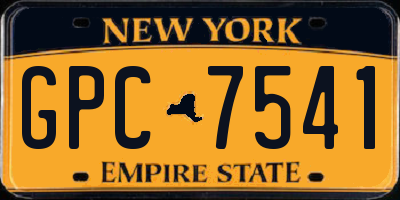NY license plate GPC7541