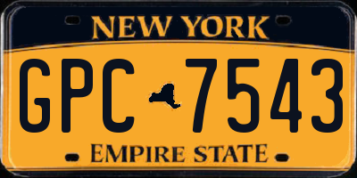 NY license plate GPC7543