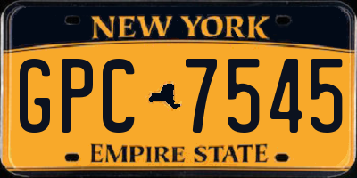 NY license plate GPC7545