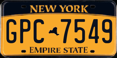 NY license plate GPC7549