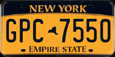 NY license plate GPC7550