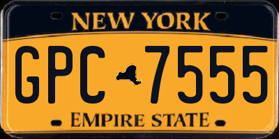 NY license plate GPC7555