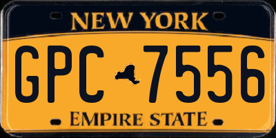 NY license plate GPC7556