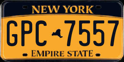 NY license plate GPC7557