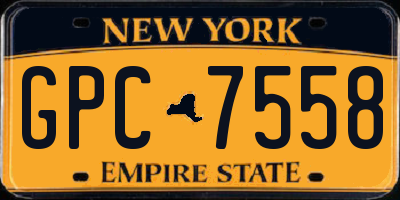 NY license plate GPC7558