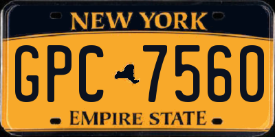 NY license plate GPC7560