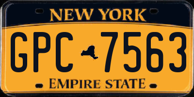 NY license plate GPC7563