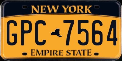 NY license plate GPC7564