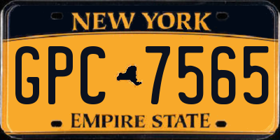 NY license plate GPC7565