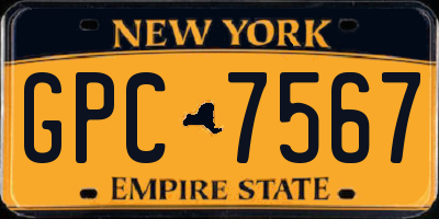 NY license plate GPC7567