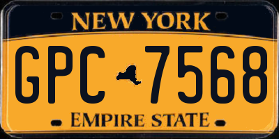 NY license plate GPC7568
