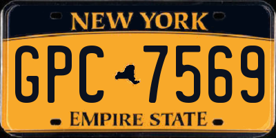 NY license plate GPC7569