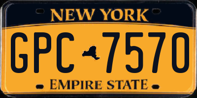 NY license plate GPC7570