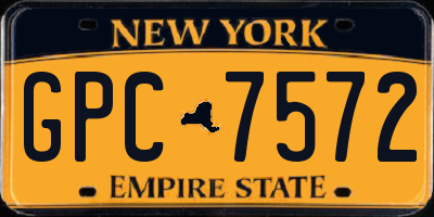NY license plate GPC7572