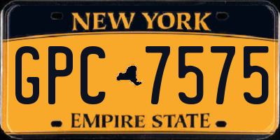 NY license plate GPC7575