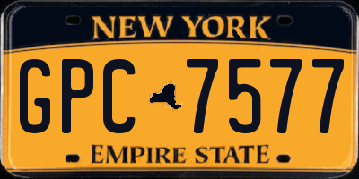 NY license plate GPC7577