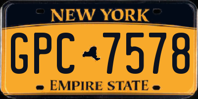 NY license plate GPC7578