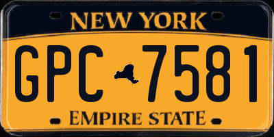 NY license plate GPC7581