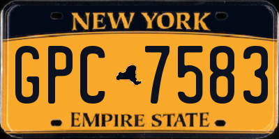 NY license plate GPC7583