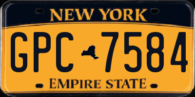 NY license plate GPC7584