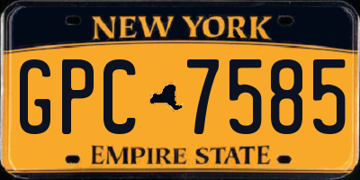 NY license plate GPC7585