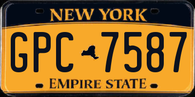 NY license plate GPC7587