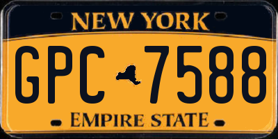 NY license plate GPC7588
