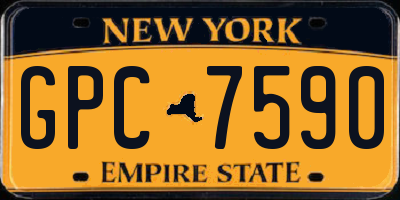 NY license plate GPC7590
